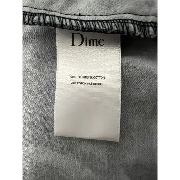 Dime Jacket Mens Large Navy Marble Coach Snap Button Embroidered Logo Skateboard